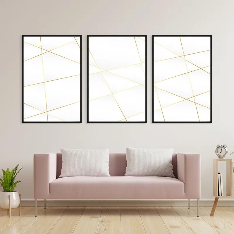 Mehrteiliges Leinwandbild Gold Lines mockup 3