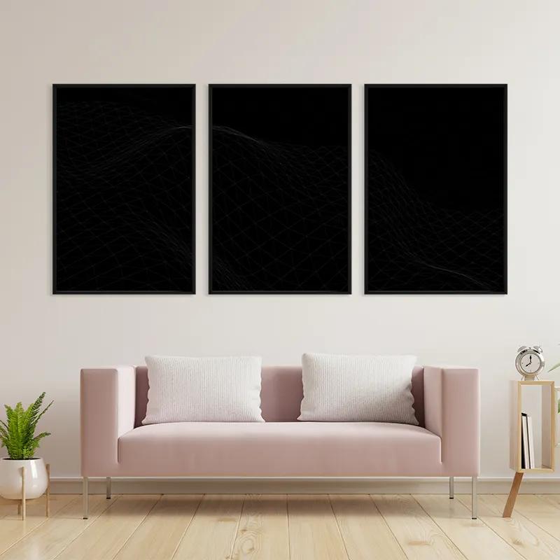 Mehrteiliges Leinwandbild Triangle Wave mockup 3