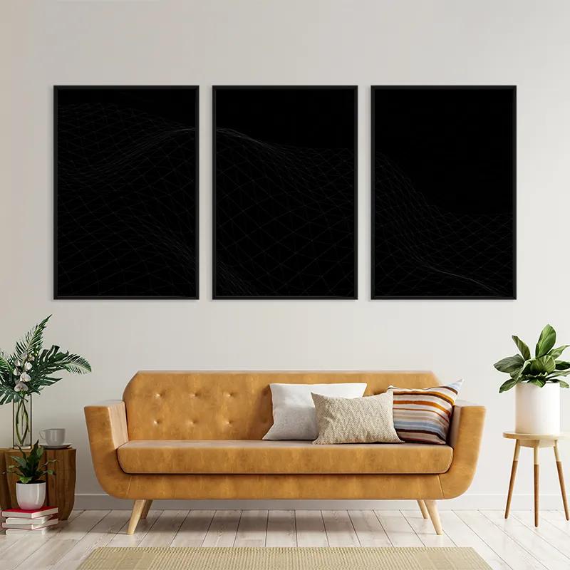 Mehrteiliges Leinwandbild Triangle Wave mockup 4