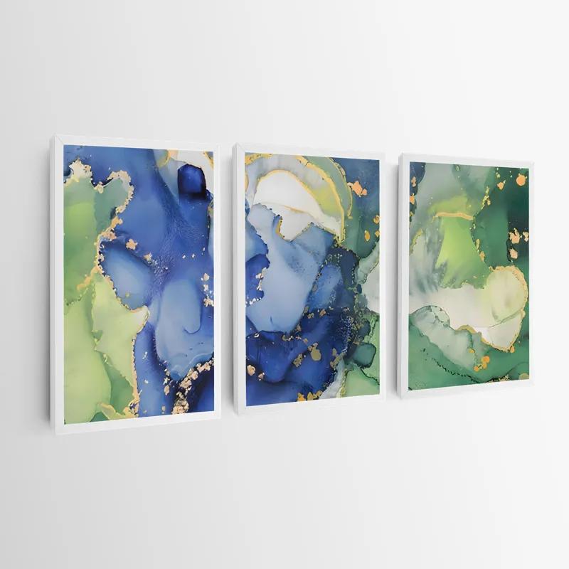 Mehrteiliges Leinwandbild Blue Green mockup 0