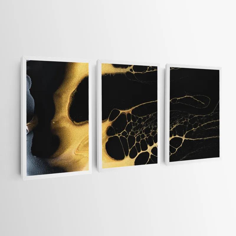 Mehrteiliges Leinwandbild Gold Liquid mockup 0