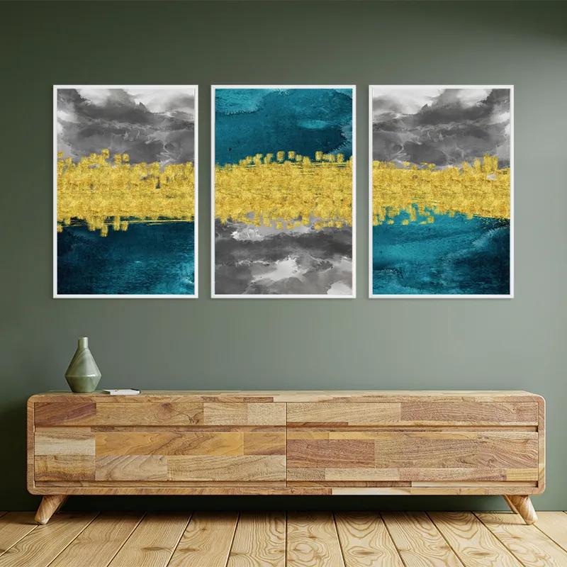 Mehrteiliges Leinwandbild Abstractluend Grey mockup 2