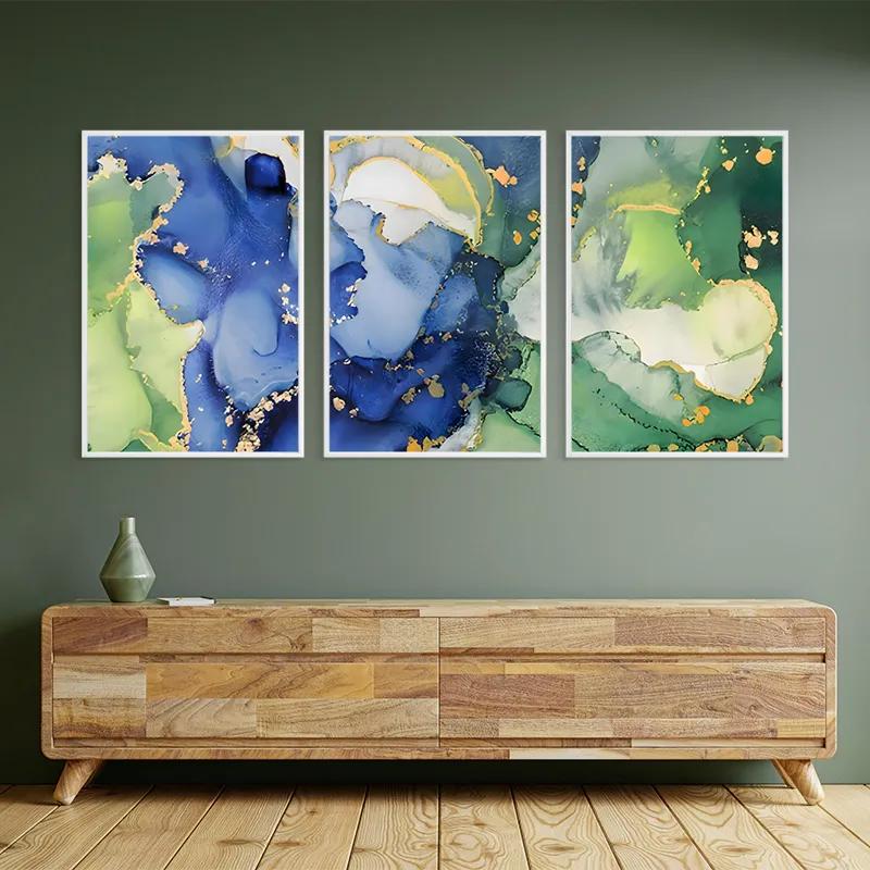 Mehrteiliges Leinwandbild Blue Green mockup 2