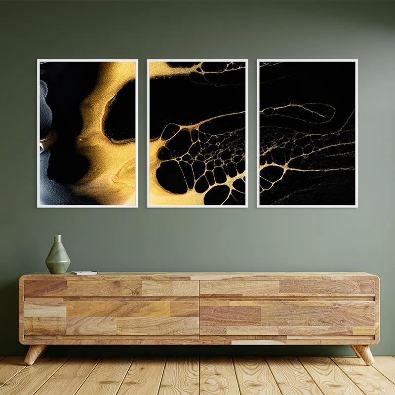 Mehrteiliges Leinwandbild Gold Liquid mockup 2