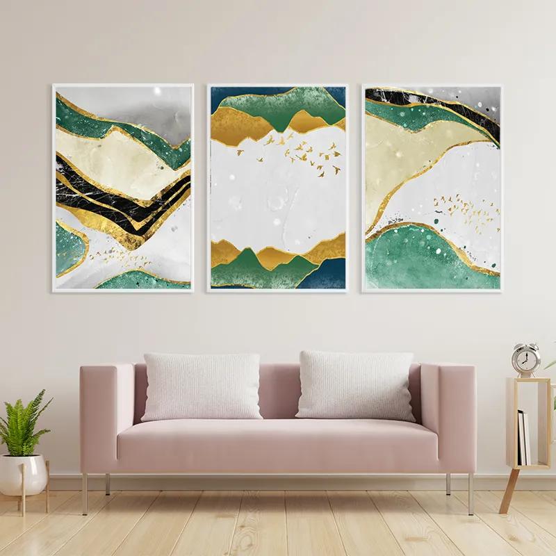 Mehrteiliges Leinwandbild Abstract Continent mockup 3