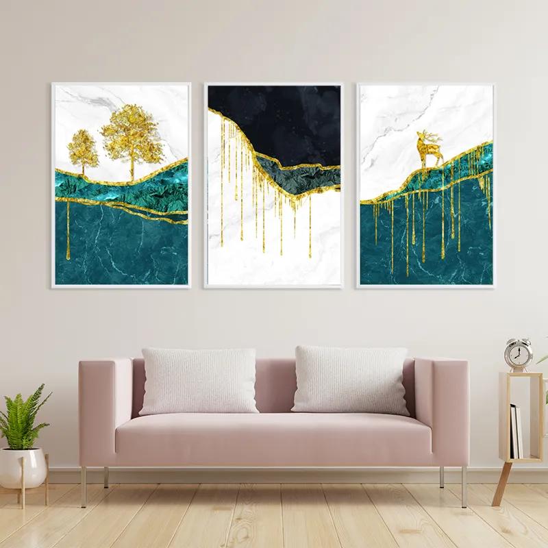 Mehrteiliges Leinwandbild Abstract Downhill mockup 3