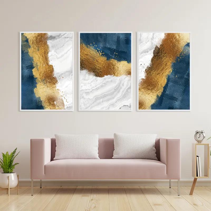 Mehrteiliges Leinwandbild Abstractluend White mockup 3