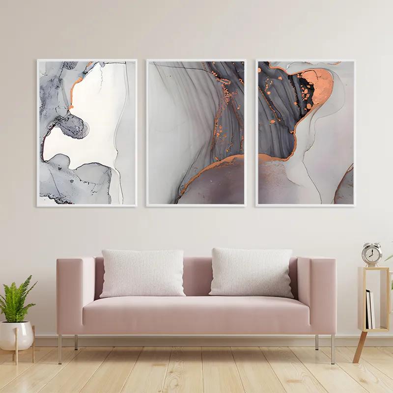 Mehrteiliges Leinwandbild Golden Pink mockup 3