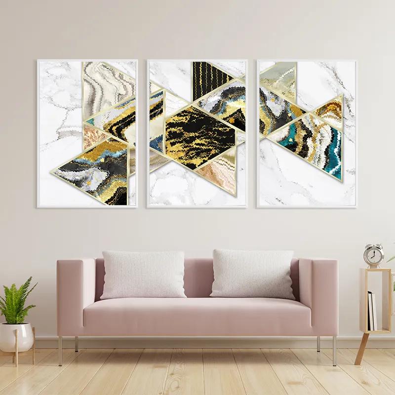 Mehrteiliges Leinwandbild Marble Shapes mockup 3