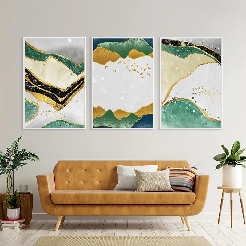 Mehrteiliges Leinwandbild Abstract Continent mockup 4