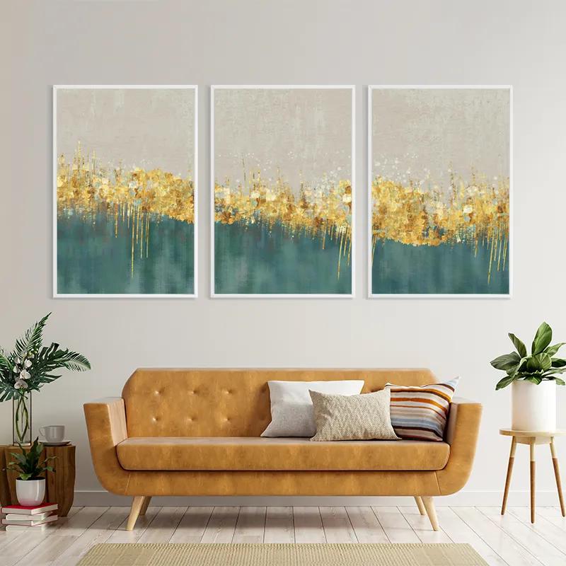 Mehrteiliges Leinwandbild Blue Contrast mockup 4