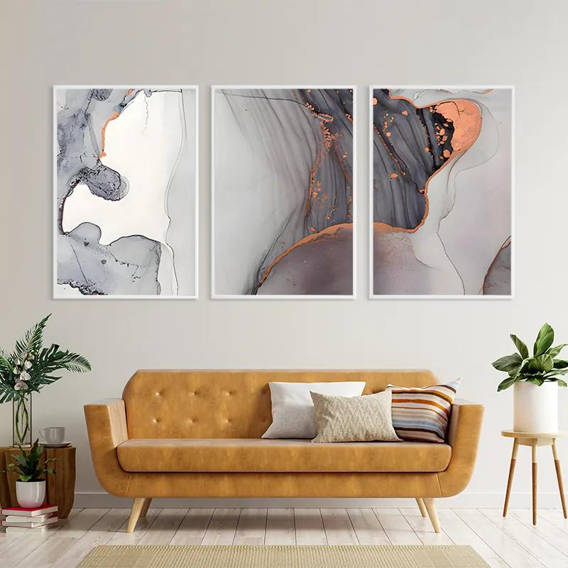 Mehrteiliges Leinwandbild Golden Pink mockup 4