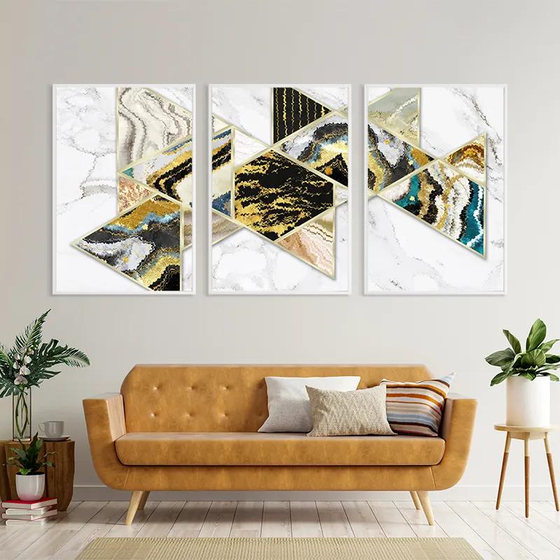 Mehrteiliges Leinwandbild Marble Shapes mockup 4