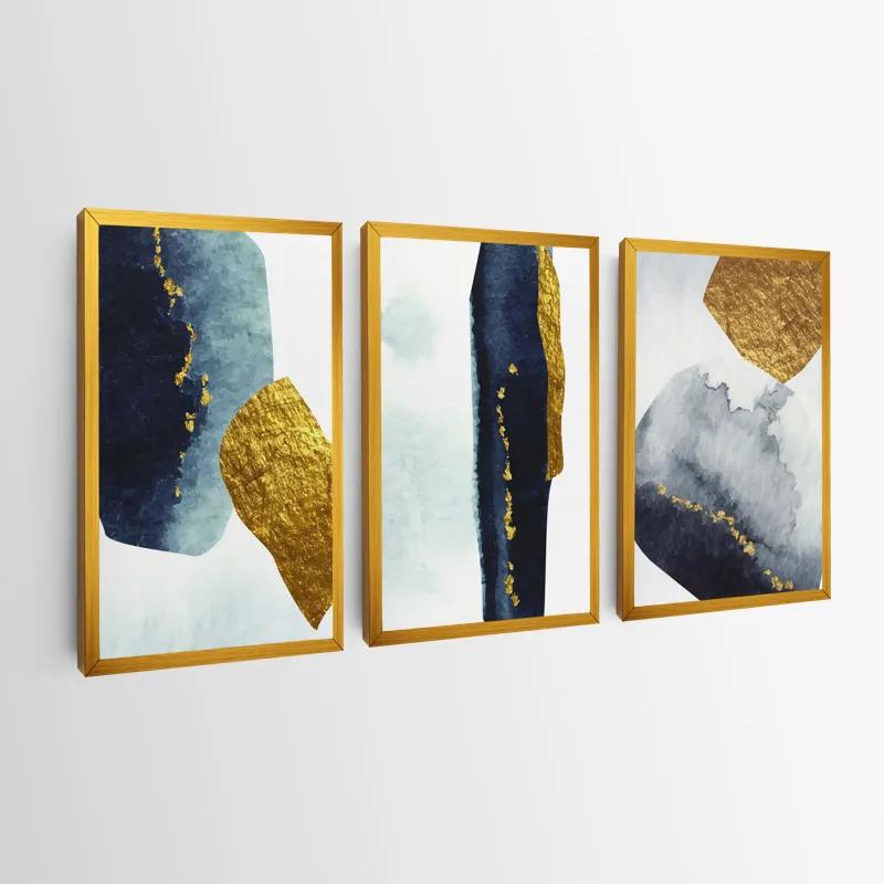 Mehrteiliges Leinwandbild Blacknd Gold Objects mockup 0