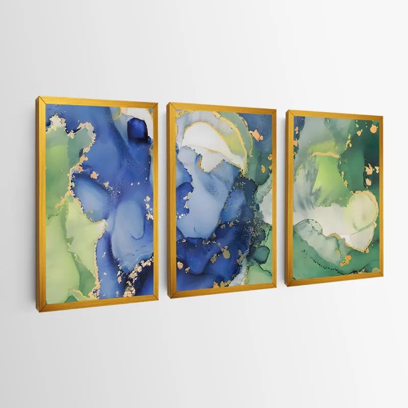 Mehrteiliges Leinwandbild Blue Green mockup 0