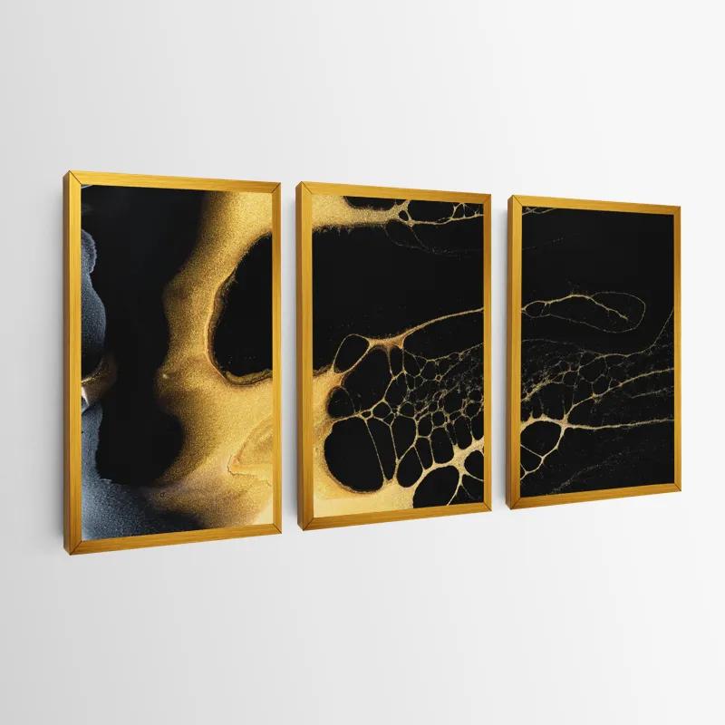 Mehrteiliges Leinwandbild Gold Liquid mockup 0