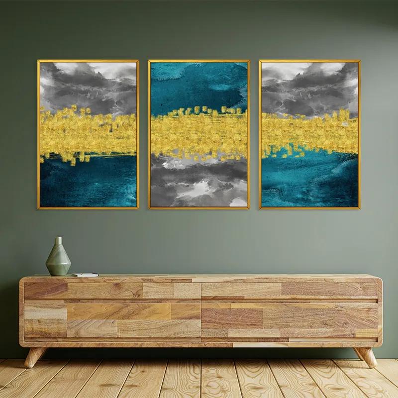 Mehrteiliges Leinwandbild Abstractluend Grey mockup 2