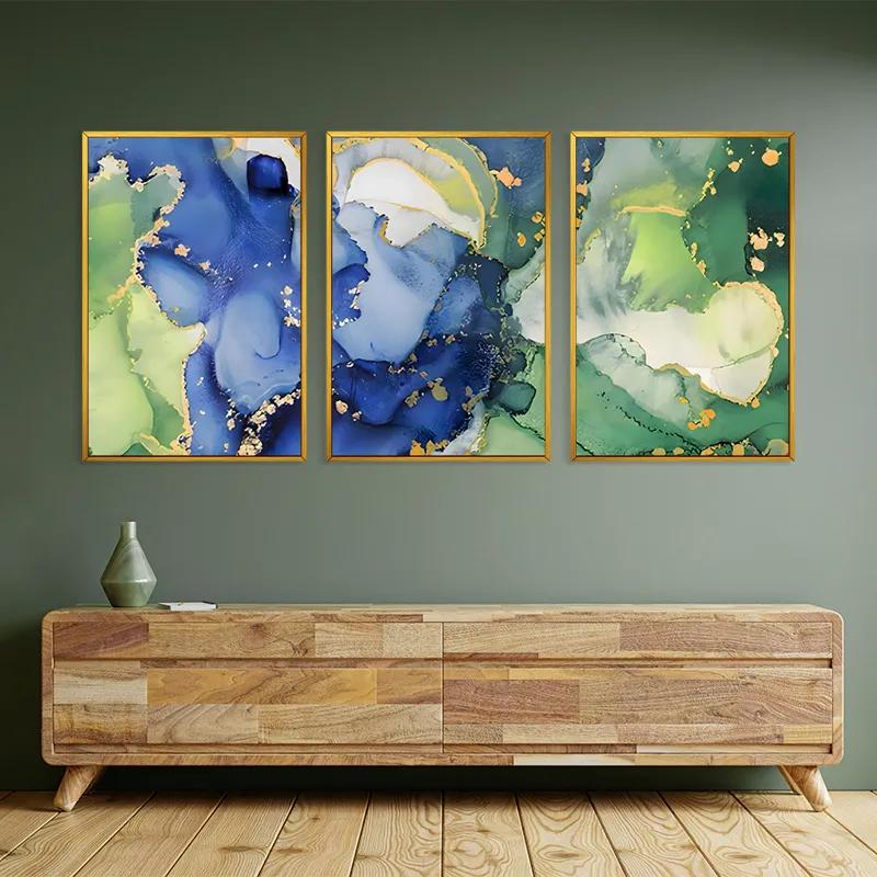 Mehrteiliges Leinwandbild Blue Green mockup 2