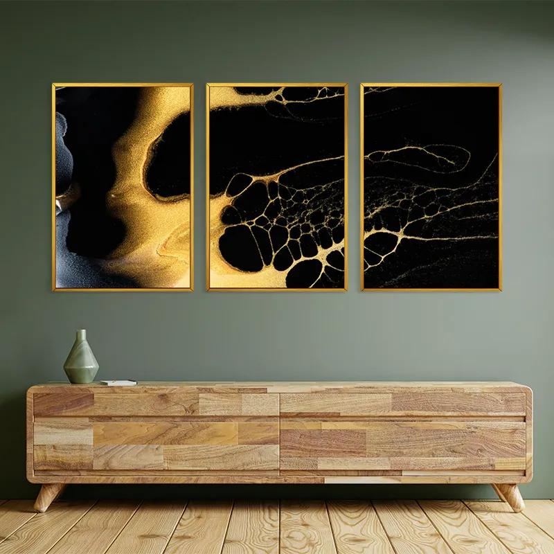 Mehrteiliges Leinwandbild Gold Liquid mockup 2