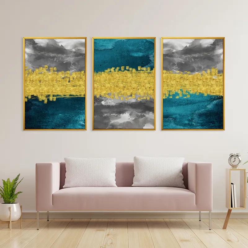 Mehrteiliges Leinwandbild Abstractluend Grey mockup 3