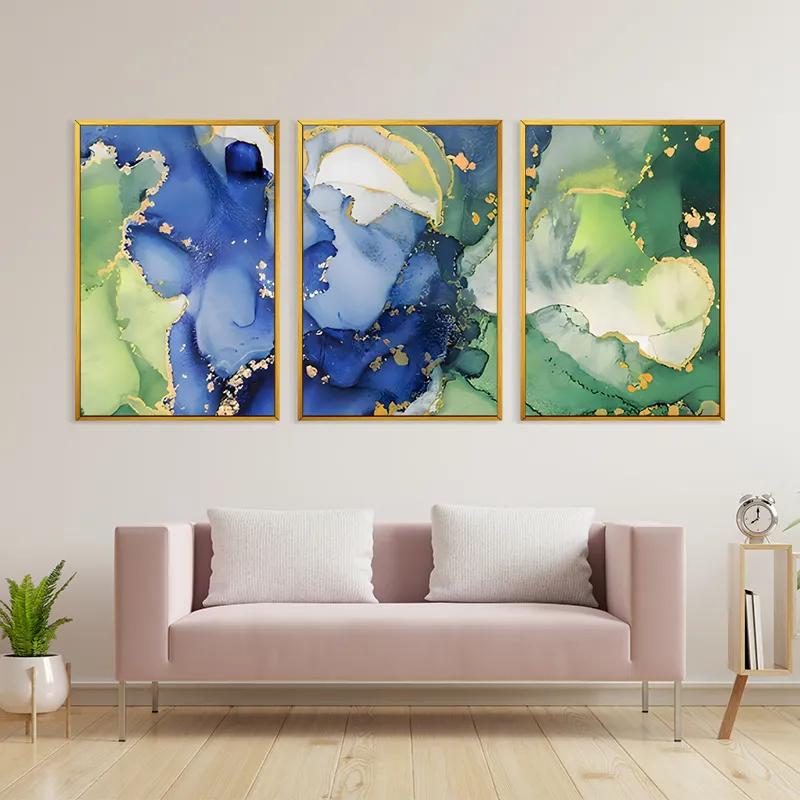 Mehrteiliges Leinwandbild Blue Green mockup 3