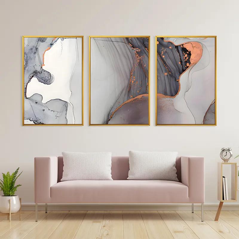 Mehrteiliges Leinwandbild Golden Pink mockup 3