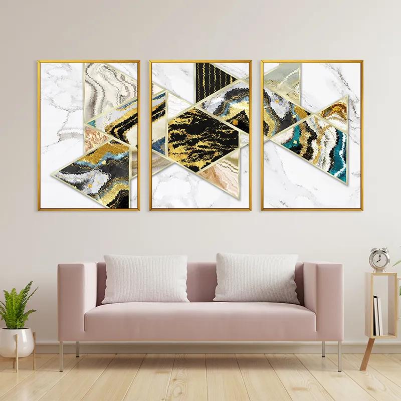 Mehrteiliges Leinwandbild Marble Shapes mockup 3