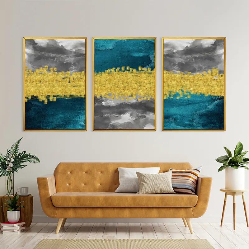 Mehrteiliges Leinwandbild Abstractluend Grey mockup 4