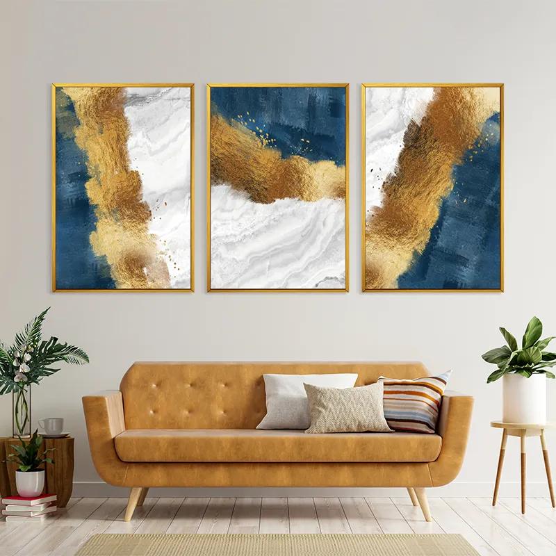 Mehrteiliges Leinwandbild Abstractluend White mockup 4