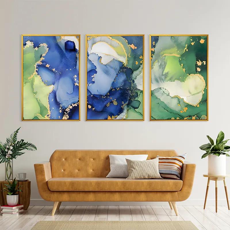 Mehrteiliges Leinwandbild Blue Green mockup 4