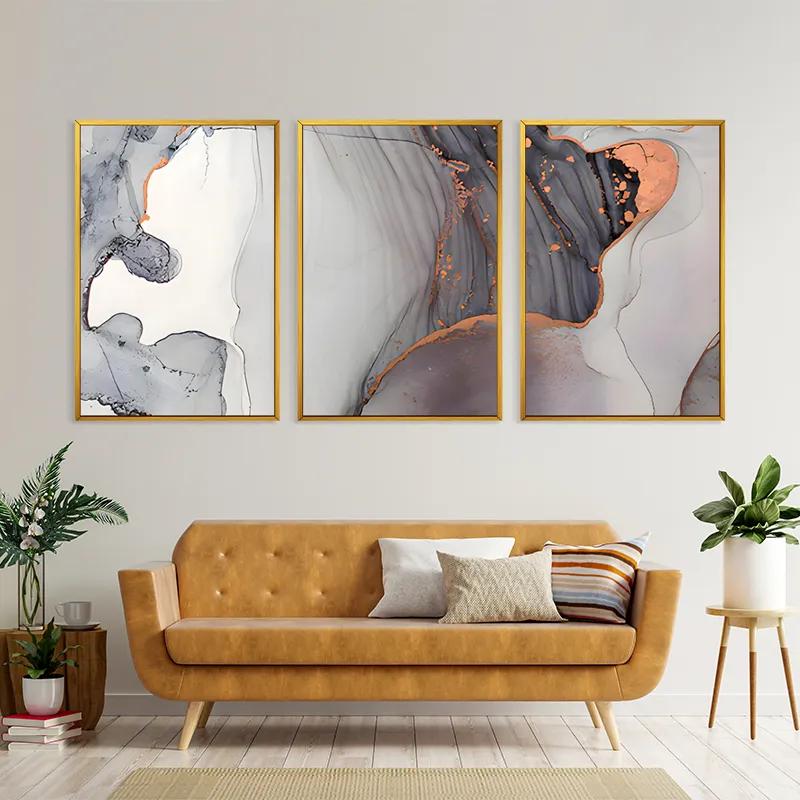 Mehrteiliges Leinwandbild Golden Pink mockup 4