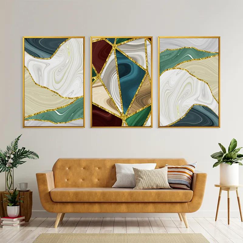 Mehrteiliges Leinwandbild Marble Waves mockup 4