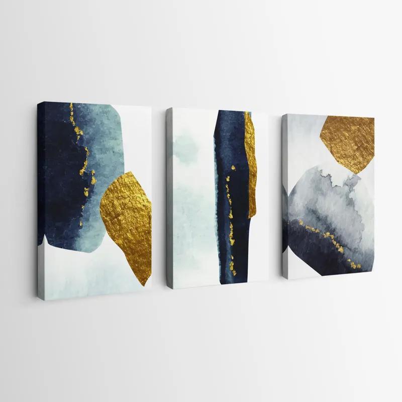 Mehrteiliges Leinwandbild Blacknd Gold Objects mockup 0