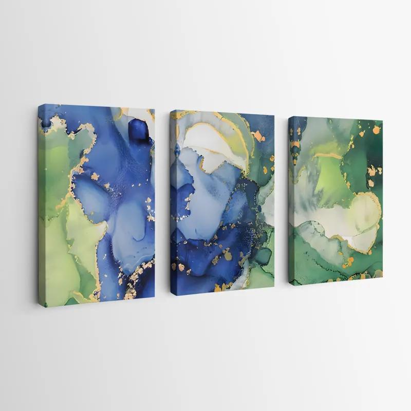 Mehrteiliges Leinwandbild Blue Green mockup 0