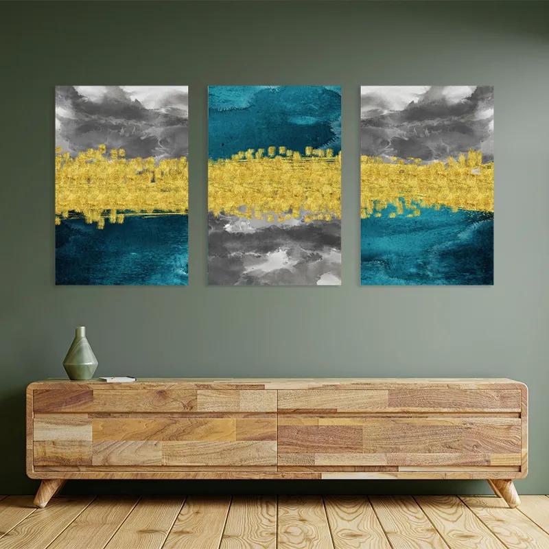 Mehrteiliges Leinwandbild Abstractluend Grey mockup 2