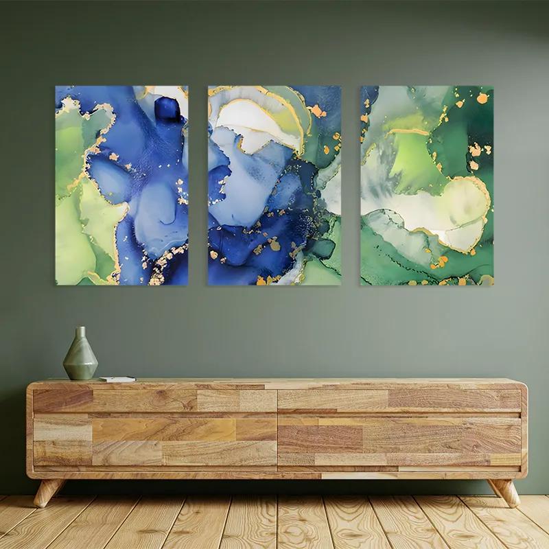 Mehrteiliges Leinwandbild Blue Green mockup 2