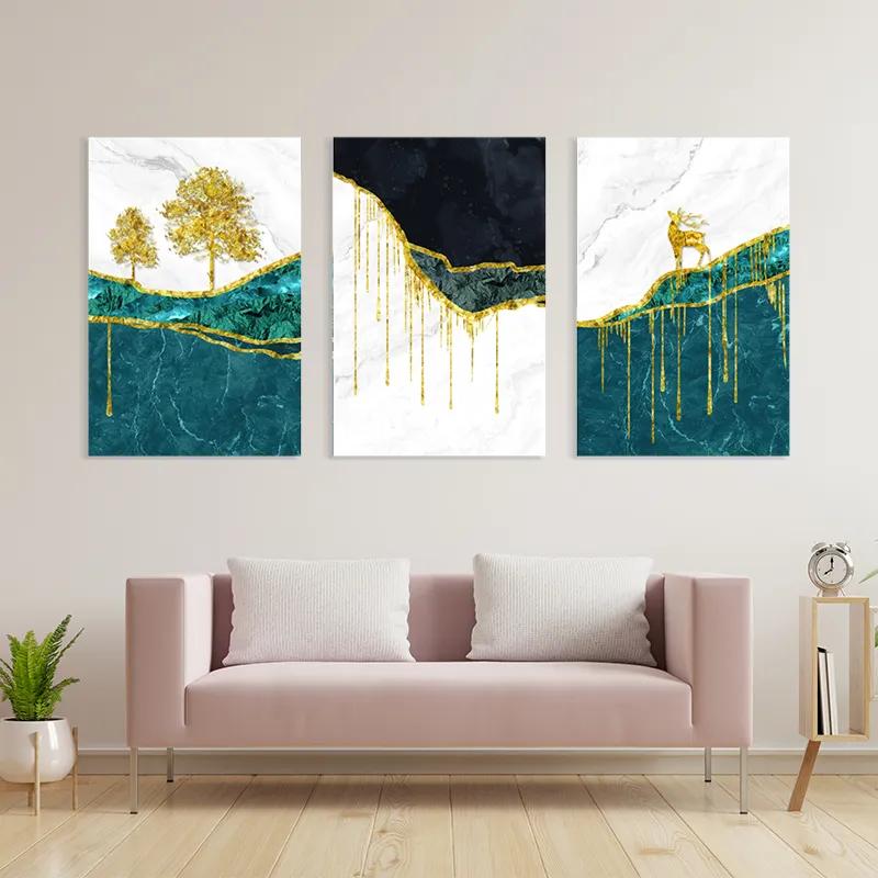 Mehrteiliges Leinwandbild Abstract Downhill mockup 3