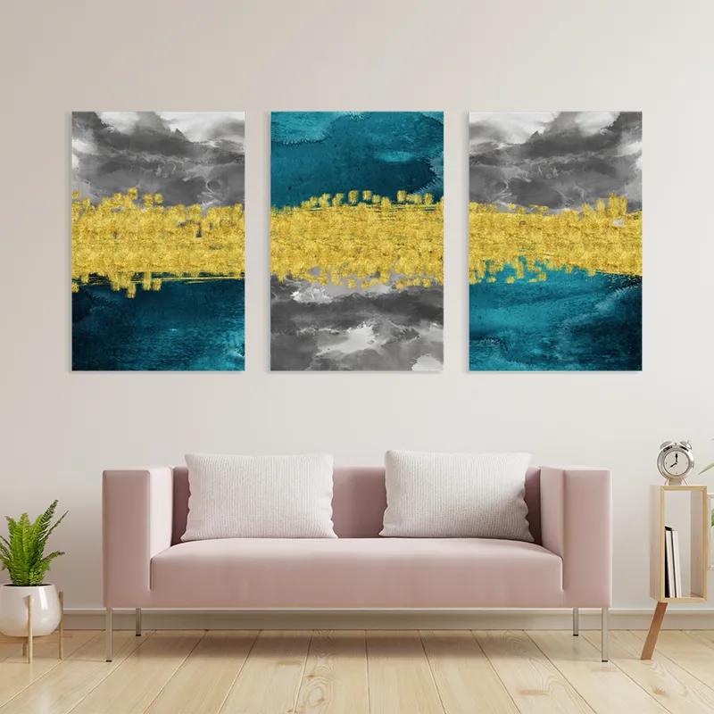 Mehrteiliges Leinwandbild Abstractluend Grey mockup 3