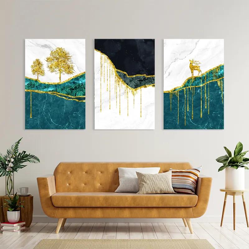 Mehrteiliges Leinwandbild Abstract Downhill mockup 4