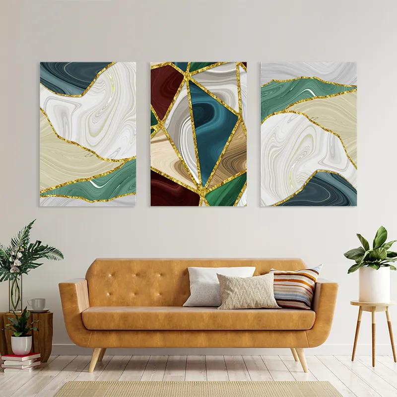 Mehrteiliges Leinwandbild Marble Waves mockup 4