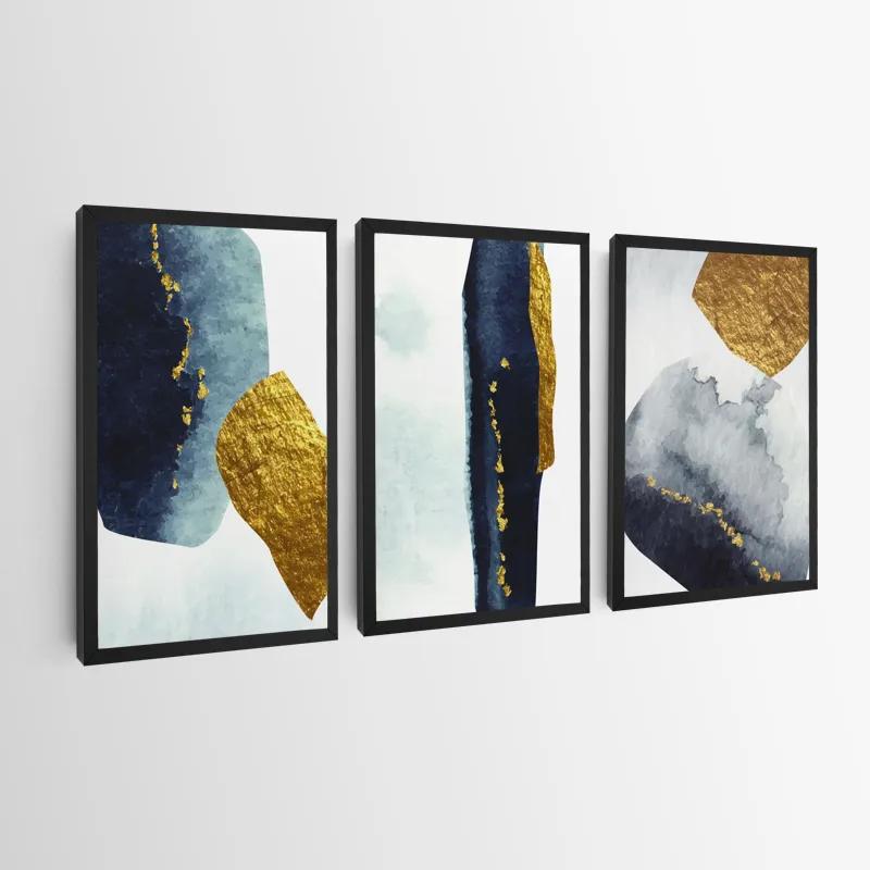 Mehrteiliges Leinwandbild Blacknd Gold Objects mockup 0