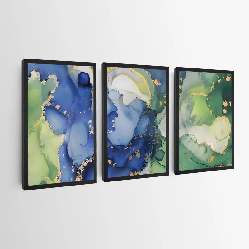 Mehrteiliges Leinwandbild Blue Green mockup 0