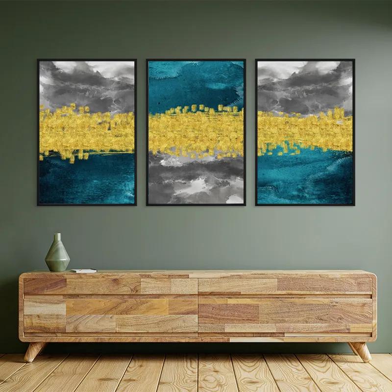 Mehrteiliges Leinwandbild Abstractluend Grey mockup 2