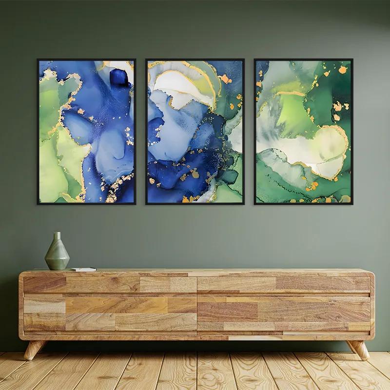 Mehrteiliges Leinwandbild Blue Green mockup 2