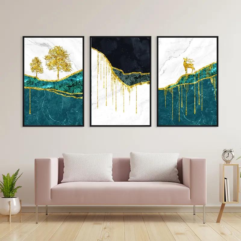 Mehrteiliges Leinwandbild Abstract Downhill mockup 3