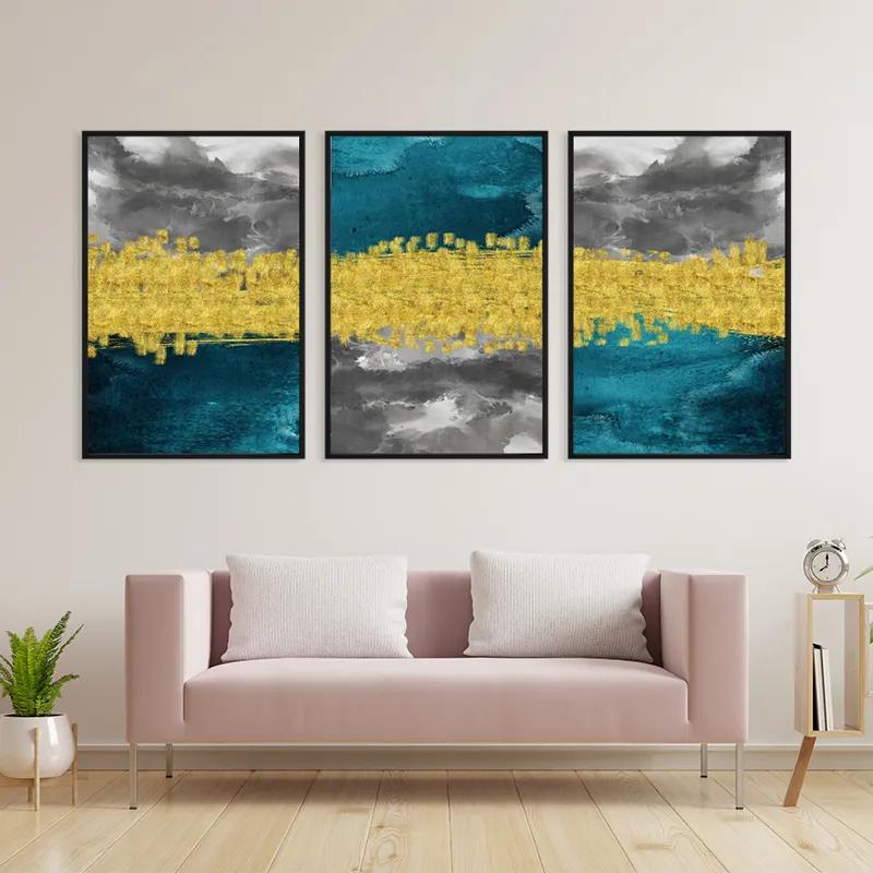 Mehrteiliges Leinwandbild Abstractluend Grey mockup 3