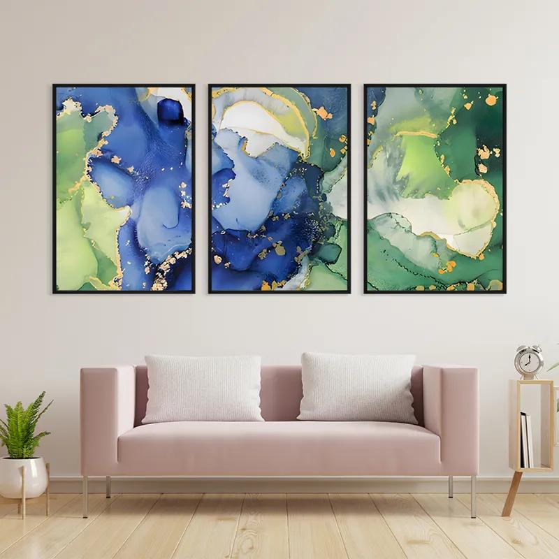 Mehrteiliges Leinwandbild Blue Green mockup 3