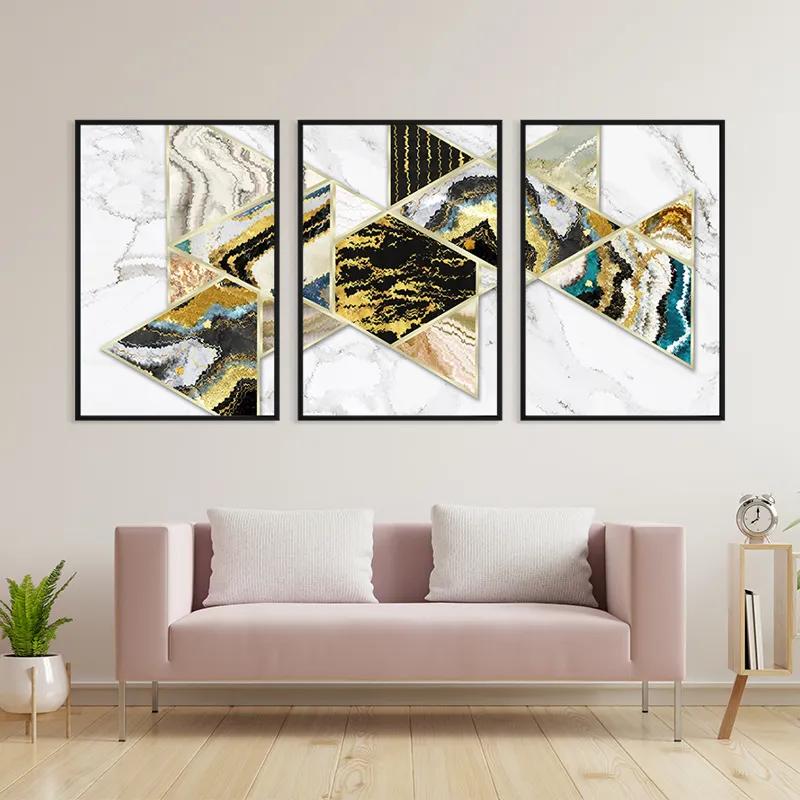 Mehrteiliges Leinwandbild Marble Shapes mockup 3