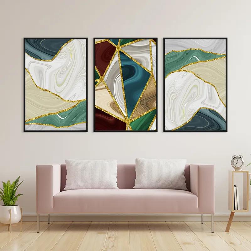 Mehrteiliges Leinwandbild Marble Waves mockup 3