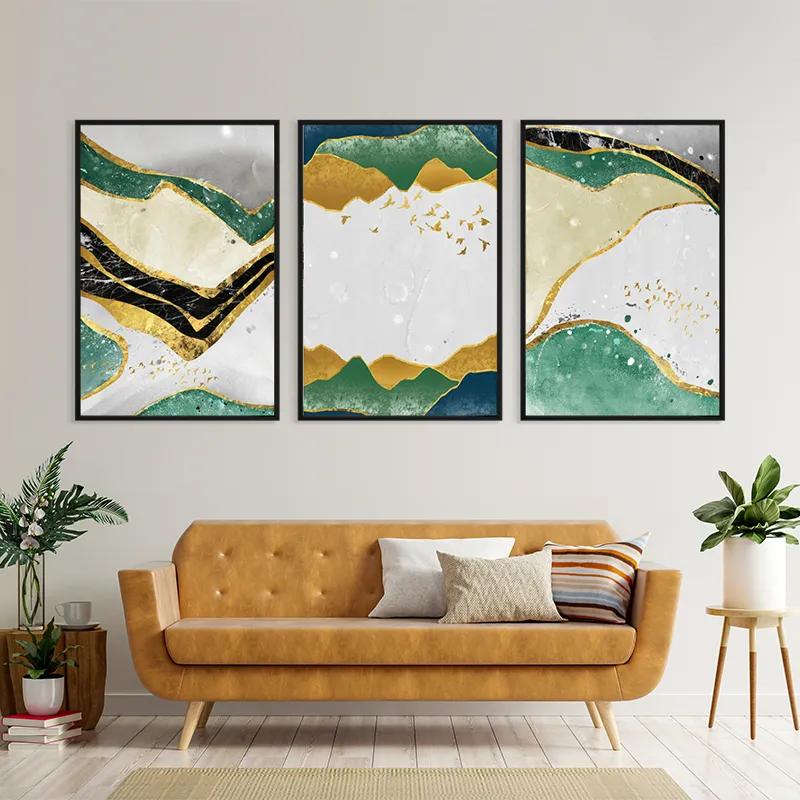 Mehrteiliges Leinwandbild Abstract Continent mockup 4